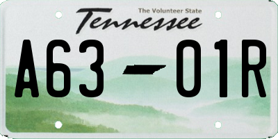 TN license plate A6301R