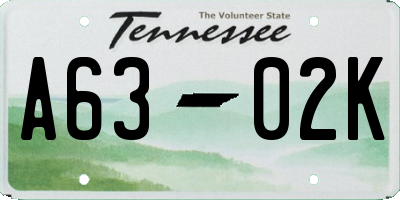 TN license plate A6302K
