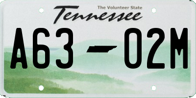 TN license plate A6302M