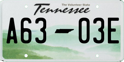 TN license plate A6303E