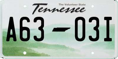 TN license plate A6303I