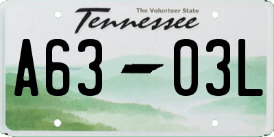 TN license plate A6303L