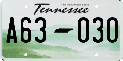 TN license plate A6303O