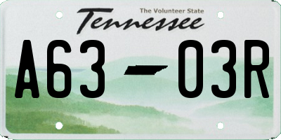 TN license plate A6303R