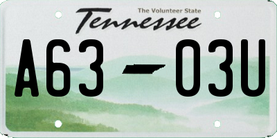TN license plate A6303U