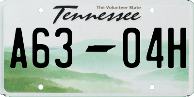 TN license plate A6304H