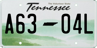 TN license plate A6304L
