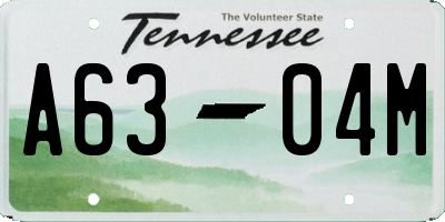 TN license plate A6304M