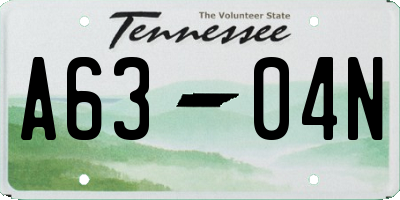 TN license plate A6304N