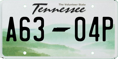 TN license plate A6304P