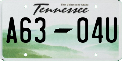 TN license plate A6304U
