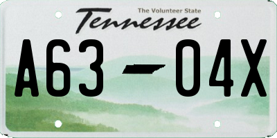 TN license plate A6304X