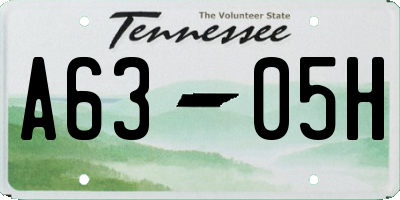 TN license plate A6305H