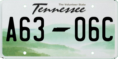 TN license plate A6306C