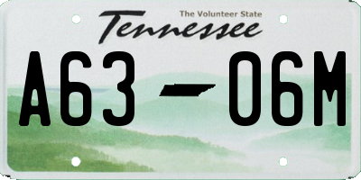 TN license plate A6306M
