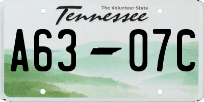 TN license plate A6307C