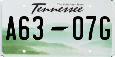 TN license plate A6307G