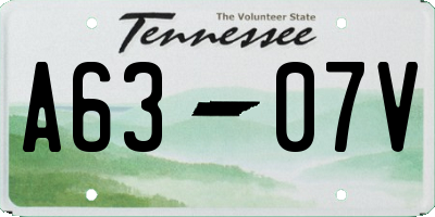 TN license plate A6307V