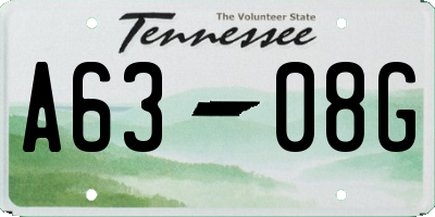 TN license plate A6308G