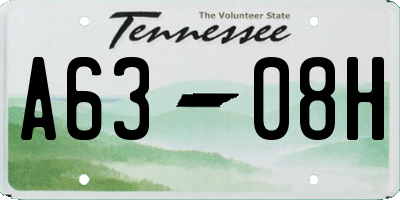 TN license plate A6308H
