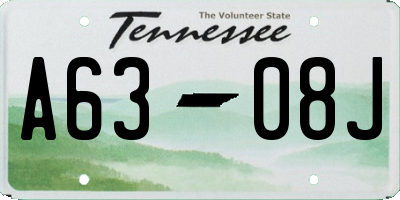 TN license plate A6308J