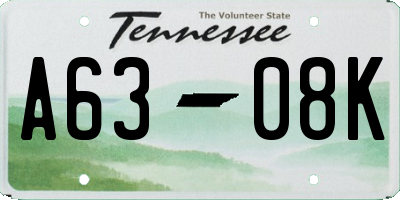 TN license plate A6308K