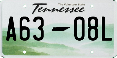 TN license plate A6308L
