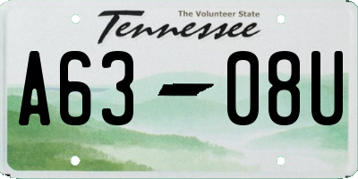 TN license plate A6308U