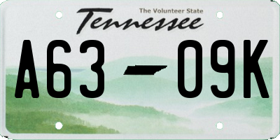 TN license plate A6309K