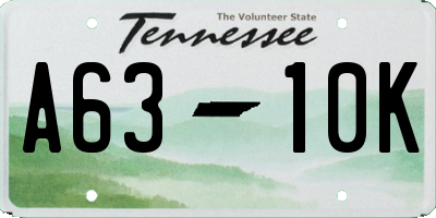 TN license plate A6310K