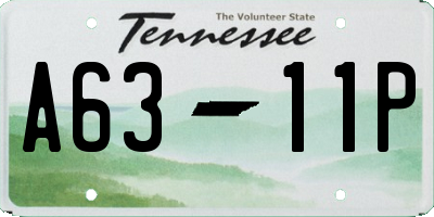 TN license plate A6311P
