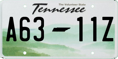 TN license plate A6311Z