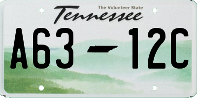 TN license plate A6312C