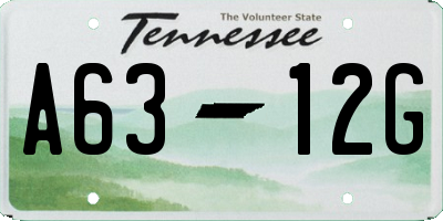 TN license plate A6312G