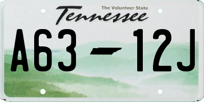 TN license plate A6312J