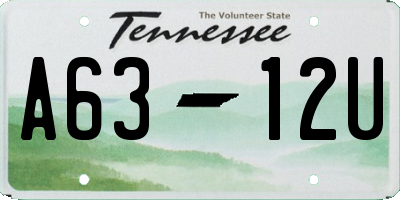 TN license plate A6312U