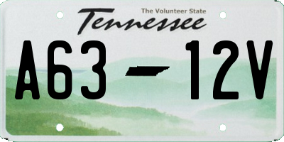 TN license plate A6312V
