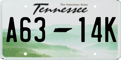 TN license plate A6314K