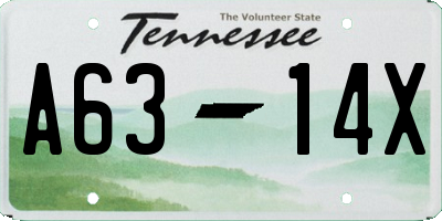 TN license plate A6314X