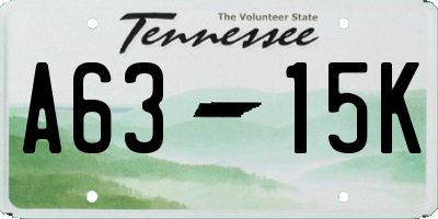 TN license plate A6315K