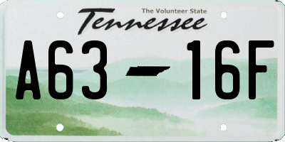 TN license plate A6316F