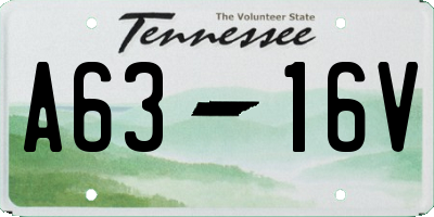 TN license plate A6316V