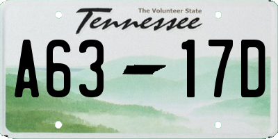 TN license plate A6317D