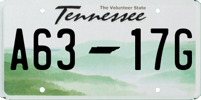 TN license plate A6317G