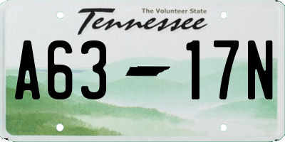 TN license plate A6317N