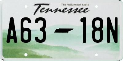 TN license plate A6318N