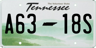 TN license plate A6318S