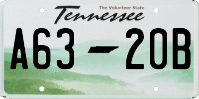 TN license plate A6320B