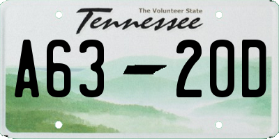 TN license plate A6320D