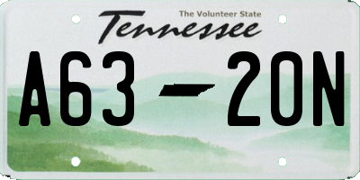 TN license plate A6320N